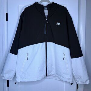 New Balance Men's/Womans White & Brown Windbreaker Jacket Size XL